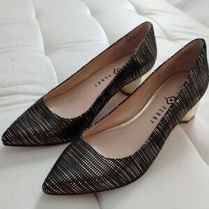 Women's Size 9 Katy Perry Lorenna Block Golden Heel Pump